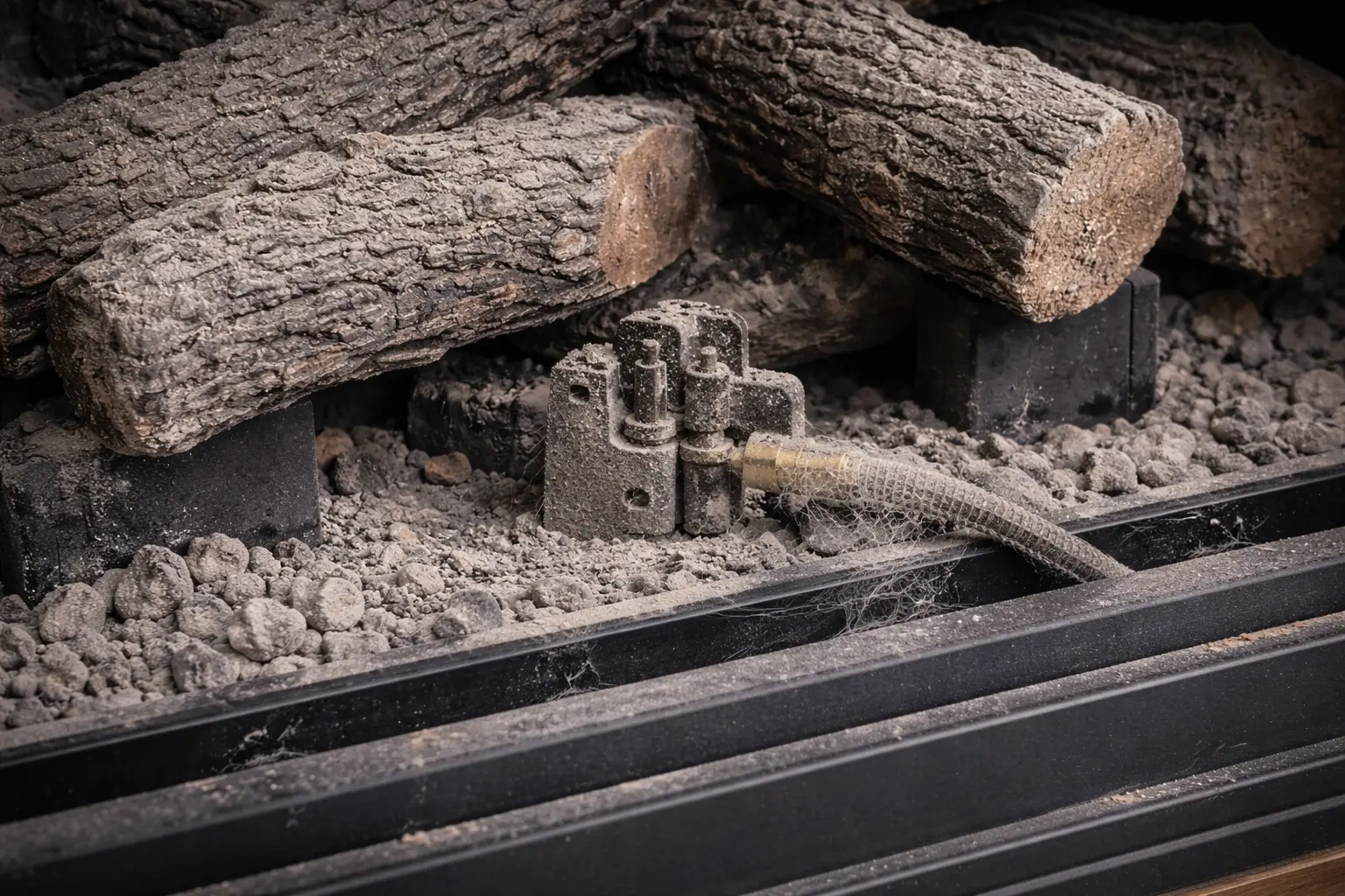 Dusty fireplace